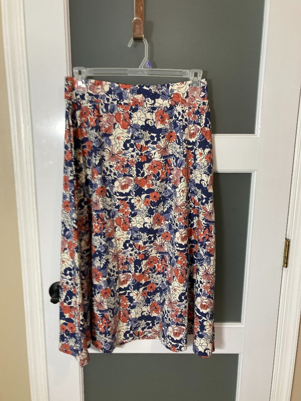 Pact Women's Fit & Flare Midi Skirt - Autumn Cosmos - Large - NWT!